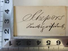 - (Schepers), Von Hand: -; 'Schepers
[?]'. 