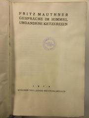 5 A 103 : Gespräche im Himmel und andere Ketzereien (1914)