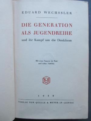 4 G 406 : Die Generation als Jugenreihe (1930)