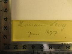 - (Levy, Hermann), Von Hand: Autogramm, Datum; 'Hermann Levy
Juni 1927'. 