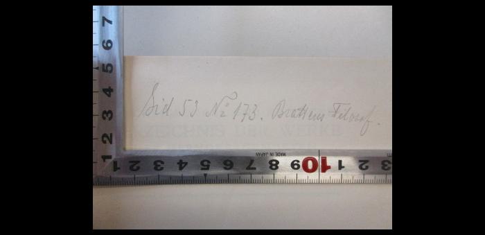 -, Von Hand: -; 'Sid 53 Ni 173. Biattens [Filvsof].'