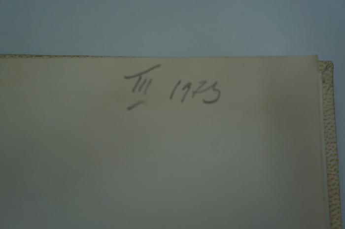 02A.018506 : ספר אבן שתיה (1930);- (unbekannt), Von Hand: Datum; 'III 1973'. 