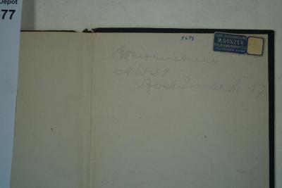 - (Weidemann, [?]), Von Hand: Autogramm, Ortsangabe, Name; 'Weidemann
NW 21
Bochumerstr. 17'. 