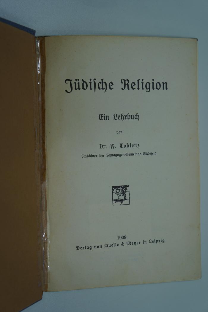 02A.017741 : Jüdische Religion. Ein Lehrbuch (1908)