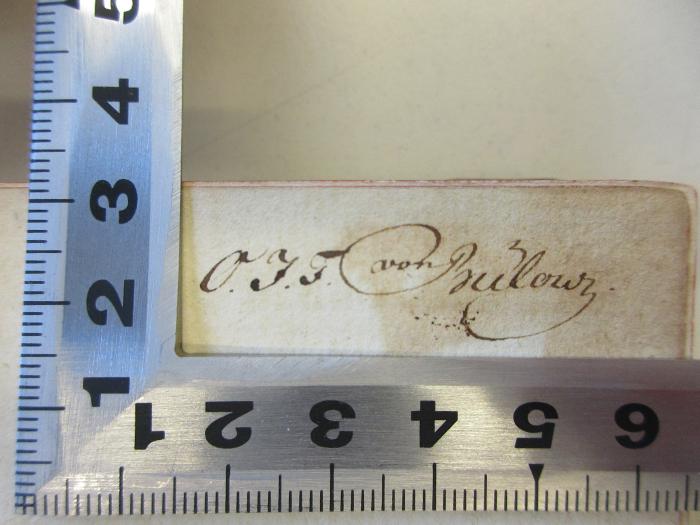 -, Von Hand: Name; 'O.J.F. von Bülow'