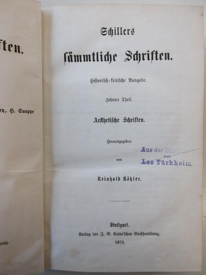 GK 8000. 867 -10 : Schillers
samtliche Schriften (1871)