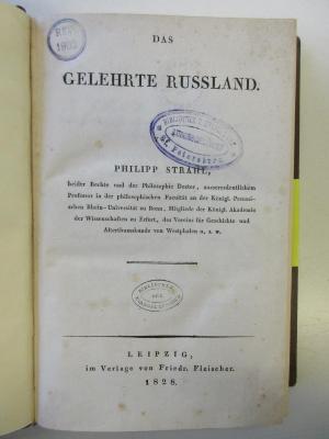 AF 57080 S896 : Das Gelehrte Russland (1828)