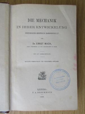 CG 5264 M486(6) : Die Mechanik in ihrer Entwicklung : historisch-kritisch dargestellt (1908)