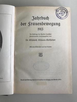 Ed 467 / 1913 : Jahrbuch der Frauenbewegung 1913 (1913)