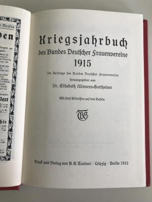 9 ZE 98 - 1915 : Kriegsjahrbuch des Bundes Deutscher Frauenvereine 1915 (1915)