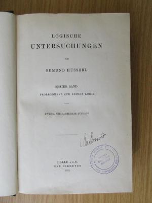 CI 3004 L832(2)-1/2 : Logische Untersuchungen, Bd. 1/2 (1913)