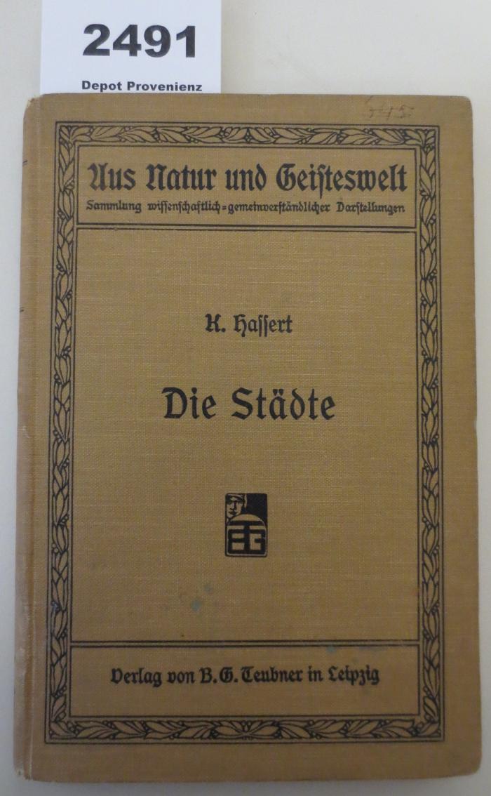  Die Städte geographisch betrachtet (1907)