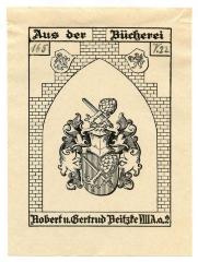 - (Beitzke, Gertrud;Beitzke, Robert), Von Hand: Signatur; '165 V.22'. 