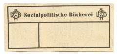 - (Versicherungsanstalt Berlin. Bücherei), Etikett: Berufsangabe/Titel/Branche, Exlibris, Name, Wappen; 'VAB Sozialpolitische Bücherei'.  (Prototyp)