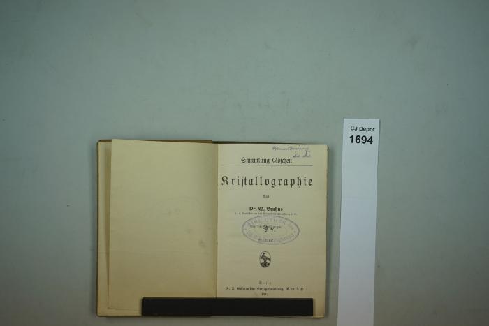  Kristallographie. (1912)