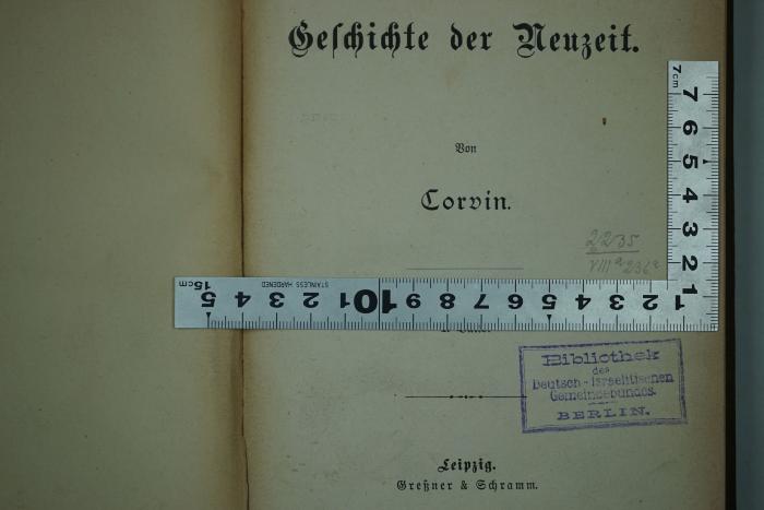 - (Deutsch-Israelitischer Gemeindebund), Von Hand: Signatur; '2235 VIII a 236 a'. 