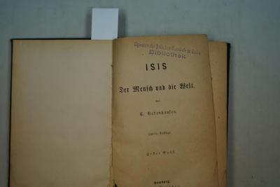  Isis. Der Mensch und die Welt. (1870)