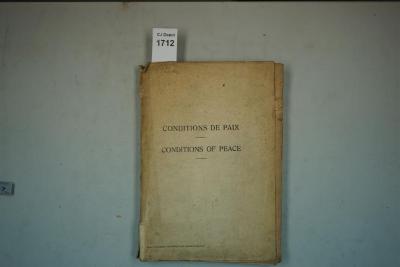 Coditions de Paix. Conditions of Peace. (o.J.)