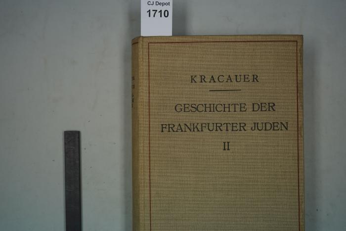  Geschichte der Juden in Frankfurt a.M. (1150-1824). (1927)