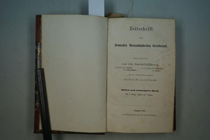  Zeitschrift der Deutschen Morgenländischen Gesellschaft. (1873)