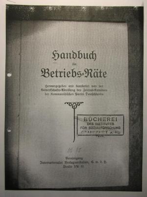38/80/40123(8) : Handbuch für Betriebs-Räte (1927)
