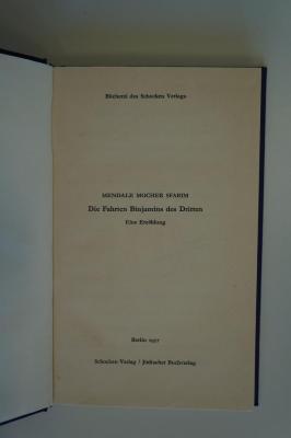 95 057788 : Die Fahrten Binjamins des Dritten : eine Erzählung (1937)