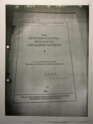 38/80/40028(0) : Die Gewerkschaftsbewegung Grossbritanniens (1926)