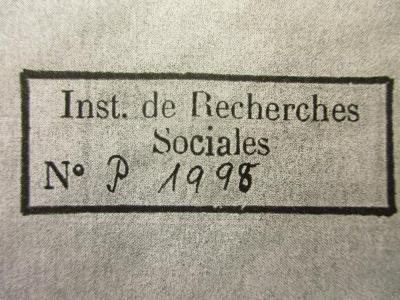 88/80/40814(7) : Eine Frau allein. Mein Lebensroman. (1929);- (Institut für Sozialforschung (Frankfurt am Main)), Stempel: Name, Signatur; 'Inst. de Recherches Sociales
№ P. 1998'. 