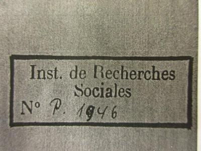 88/80/40596(8)-1 : Wirtschaft und Gesellschaft Chinas
Versuch der wiss. Analyse einer großen asiatischen Agrargesellschaft
Erster Teil
Produktivkräfte, Produktions- und Zirkulationsprozesse (1931);- (Institut für Sozialforschung (Frankfurt am Main)), Stempel: Name, Exemplarnummer; 'Inst. de Recherches
Sociales
No. P. 1946[handschriftlich]'. 