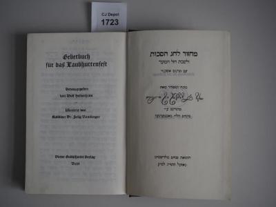  Gebetbuch für das Laubhüttenfest. (5713)