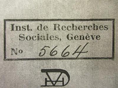 88/80/40231(5) : Die Stellung zur Wirklichkeit bei Hegel und Marx. Ein Beitrag zur philosoph. Problematik des 19. Jahrhunderts.
 (1933);- (Institut für Sozialforschung (Frankfurt am Main)), Stempel: Name, Exemplarnummer; 'Inst. de Recherches
Sociales, Genève
No. 5664[handschriftlich]'. 