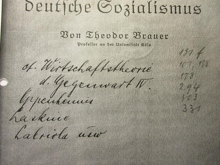 88/80/40824(0) : Der moderne Sozialismus (1929);-, Von Hand: -; '[?]Wirtschaftstheorie d. Gegenwart IV.
[?]
[?]
[?] usw'