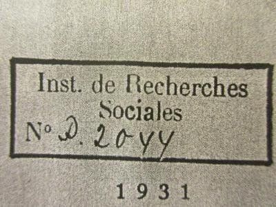 88/80/41514(0) : Internationale Hebung der Preise als Ausweg aus der Krise (1931);- (Institut für Sozialforschung (Frankfurt am Main)), Stempel: Name, Exemplarnummer; 'Inst. de Recherches
Sociales
No. D. 2044[handschriftlich]'. 