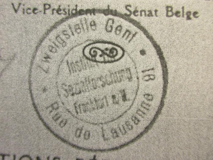 38/80/40079(0) : Les Relations internationales des Industries de Guerre
 (1932);- (Institut für Sozialforschung (Frankfurt am Main)), Stempel: Name, Ortsangabe; 'Zweigstelle Genf
Institut für Sozialforschung Frankfurt a.M.
Rue de Lausanne 91'. 