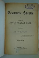 96 017373c : Gesammelte Schriften von Rabbiner Samson Raphael Hirsch, Bd. 3 (1906)