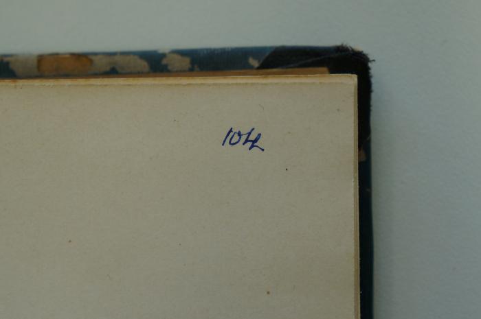 96 002202 : Studien zur Geschichte des jüdischen Gottesdienstes (1907);- (unbekannt), Von Hand: Nummer; '104'. 