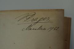 - (Prager, V.), Von Hand: Autogramm, Ortsangabe, Datum; 'V. Prager
Mannheim 1932'. 