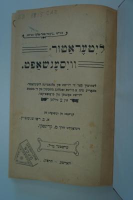 98 031014 : ליטעראטור וויסענשאפט : לעהרבוך (1923)