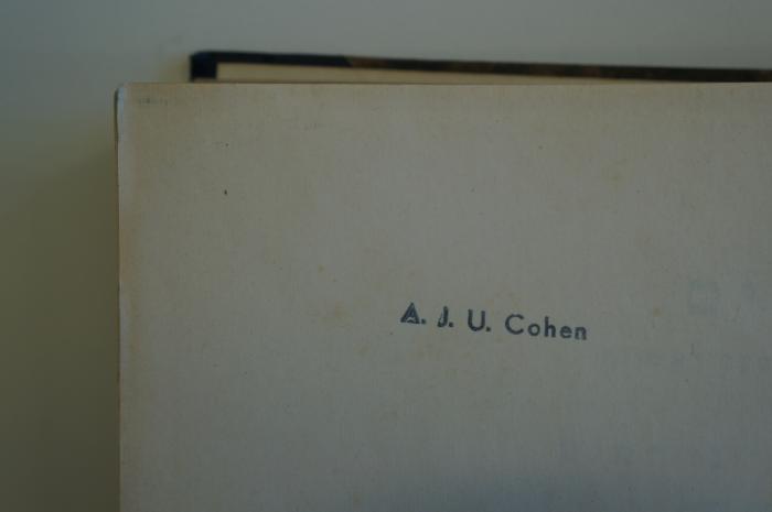 98 027942 : ספר חסדים : על פי נוסח כתב יד אשר בפארמא = Das Buch der Frommen : nach der Rezension in Cod. de Rossi 1133 (1924);- (Cohen, A.J.U.), Stempel: Name; 'A.J.U. Cohen'. 