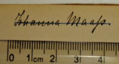 - (Maaß, Johanna), Von Hand: Autogramm; 'Johanna Maaß.'. 
