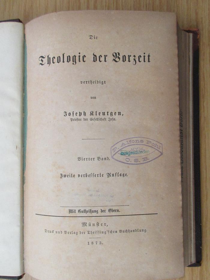 BN 2052 K64-4(2) : Die Theologie der Vorzeit; Bd. 4 (1873)