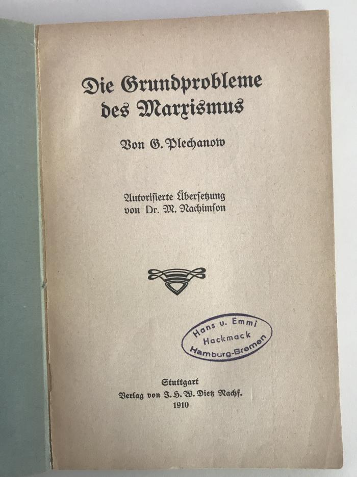 88/80/40996(7) : Die Grundprobleme des Marxismus (1910)