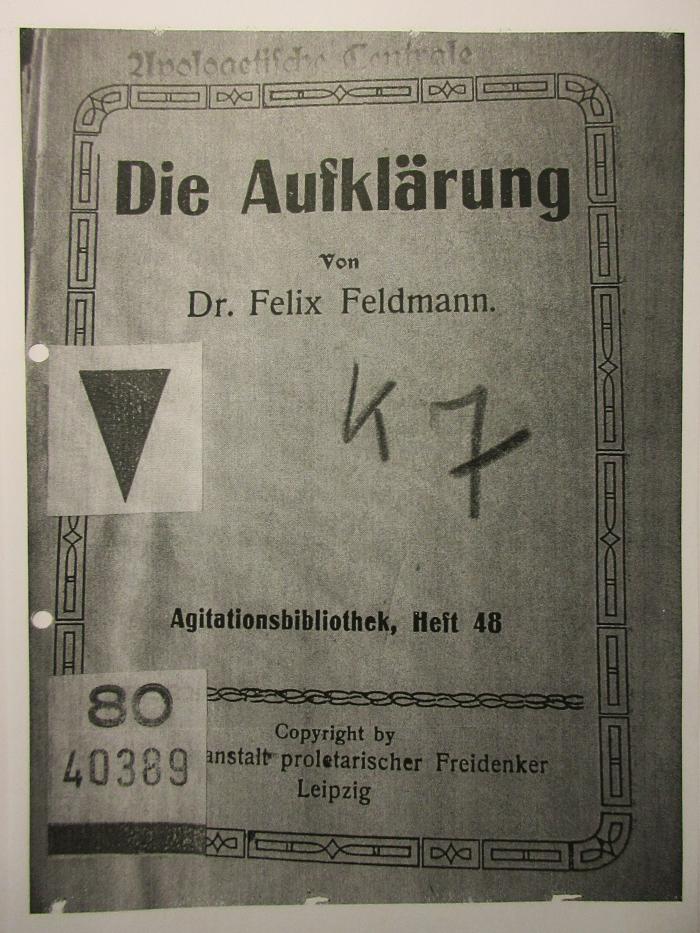 18/80/40389 : Die Aufklärung