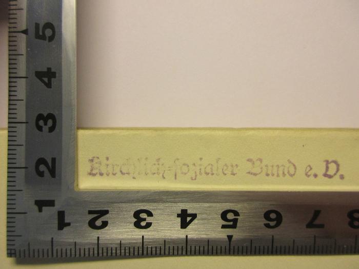 - (Kirchlich-sozialer Bund e.V.), Stempel: Name; 'Kirchlich-sozialer Bund e.V.'. 