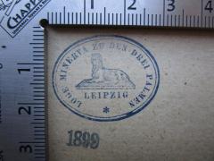 - (Loge Minerva zu den Drei Palmen in Leipzig), Stempel: Name, Ortsangabe, Abbildung; 'Loge Minerva zu den drei Palmen Leipzig'.  (Prototyp)