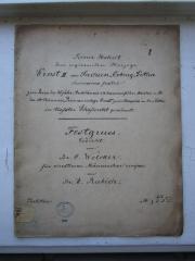  Festgruss. Gedicht : Seiner Hoheit dem regierenden Herzoge Ernst II. von Sachsen-Coburg-Gotha Serenissimo frati zur Feier des 25jähr. Jubiläums als hammerführ. Meister v. St. der St. Johannis-Freimaurerloge Ernst zum Compass im Or. v. Gotha in tiefster Ehrfurcht gewidmet. Partitur (um 1785)