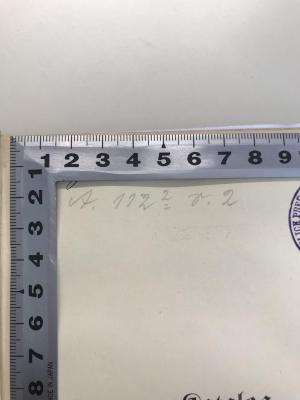 A482/ 4 (ausgesondert);A482/ 4 (1) (ausgesondert);A482/ 4 (2) (ausgesondert) ;; ;;: Katalog der Bibliothek des Königl. Preußischen Oberverwaltungsgerichts (1907);- (Königlich Preussisches Ober-Verwaltungsgericht), Von Hand: Signatur; 'A 112 2 r. 2'. 