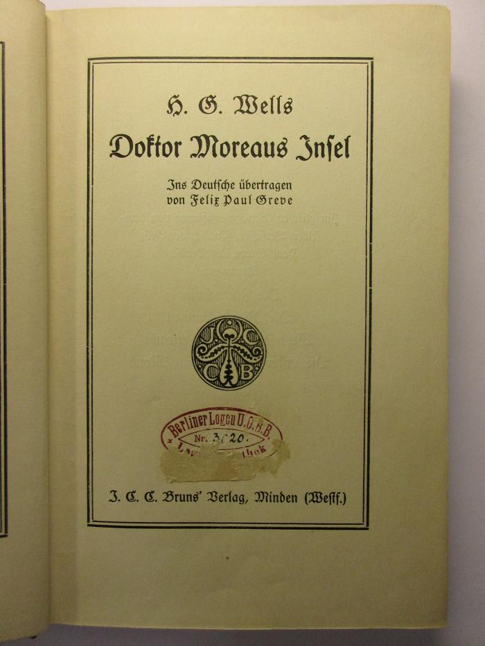  88/80/40748(8)-14 : Doktor Moreaus Insel (1904)