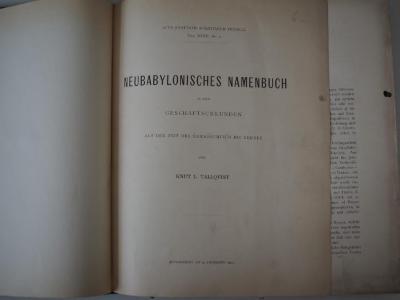  Neubabylonisches Namenbuch zu den Geschäftsurkunden aus der Zeit des Šamaššumukîn bis Xerxes. (1906)