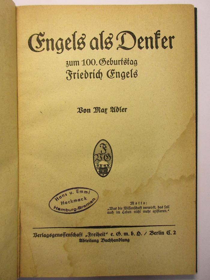 88/80/40979(5) : Engels als Denker (1920)
